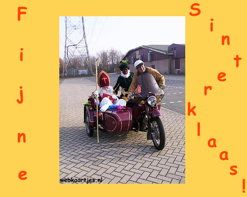 Sint en piet op bromfiets