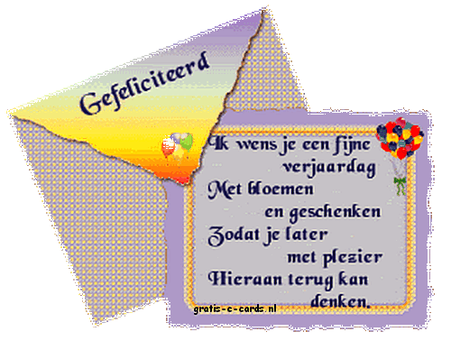 Verjaardag gedichtje