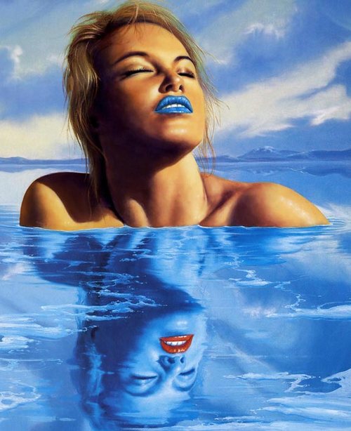 Vrouw spiegelbeeld