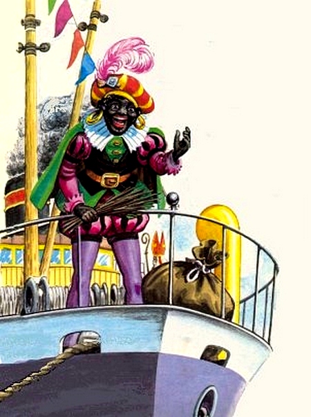Zwarte piet op stoomboot